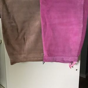 Suede one pink and one beige